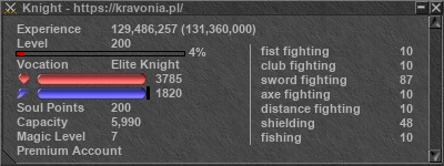 Signature for player Knight